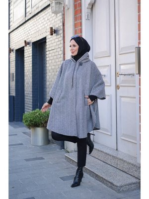 Kadeem Giyim Milena Balıksırtı Kaşe Panço –