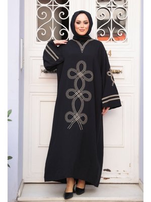 Neva Style Desenli Siyah Elbise 20791s