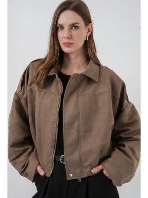 Bigdart D.haki Oversize Süet Ceket
