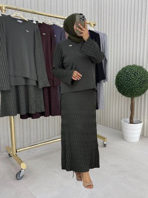 MODANURSEDA Haki Etekli Takım