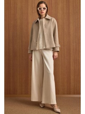 Olcay Çıt Kapamalı Pat Detaylı Kısa Kaban Taş