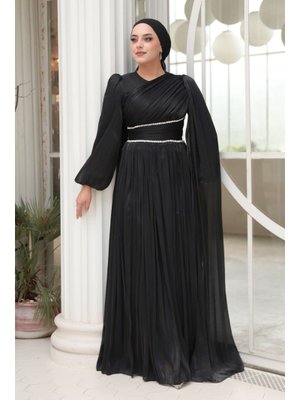 Neva Style Pelerin Detaylı Siyah 53021s