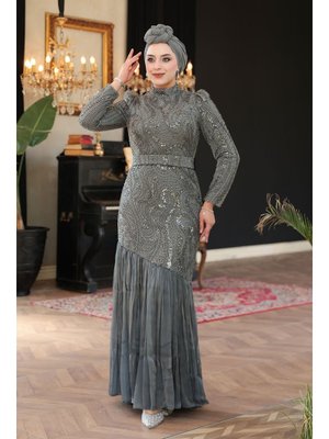 Neva Style Boncuk İşlemeli Gri 51621gr