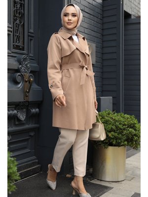 Neva Style Kemerli Vizon Kap 72131v