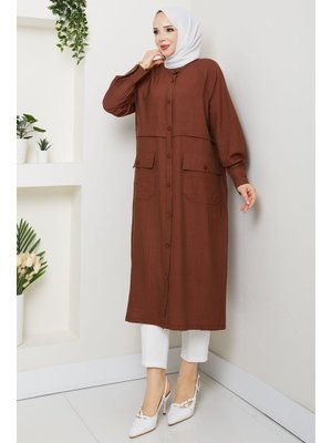 Pamuk Butik Cepli Robalı Düğme Kapamalı Giy Çık Kap