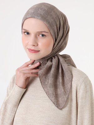 Miray Açık Vizon Fort Eşarp Halka Desen