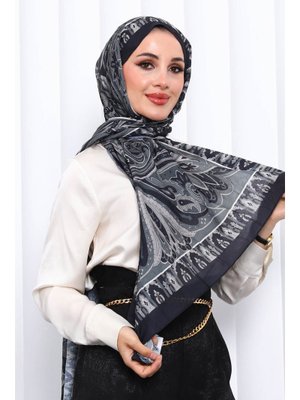 İmaj Butik Siyah Desenli Kraş Şal