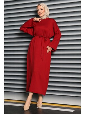 Tofisa Bordo Double Kol Salaş Modal Elbise