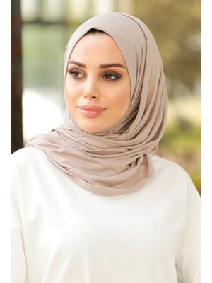 Neva Style Bej Penye Şal 7528bej