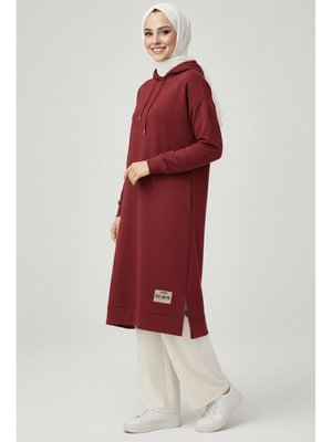 Tofisa Bordo Armalı Vortex Yırtmaçlı Tunik