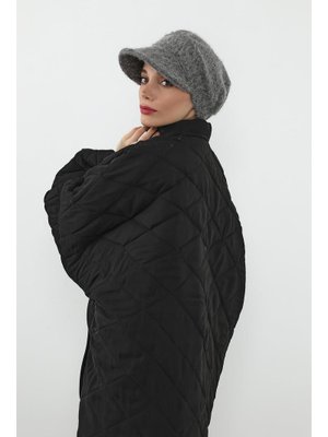 Aisha`s Design 73tk Gri Kışlık Siperlikli Tüylü Kaşe Şapka Bone,b