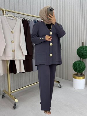 MODANURSEDA Antrasit Pantolon Takım