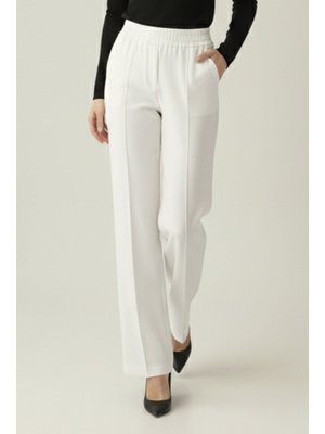 Benguen Beyaz Puf Scuba Pantolon