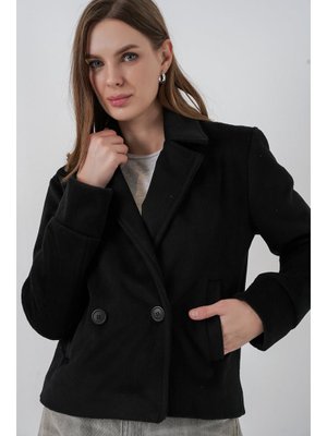 Bigdart Siyah Kaşe Ceket