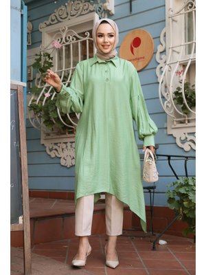Neva Style Asimetrik Detaylı Mint Tunik 615mınt