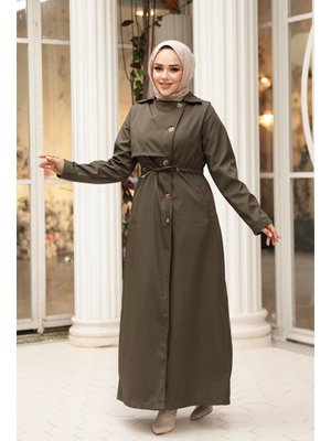 Neva Style Düğmeli Haki Trençkot 62231hk