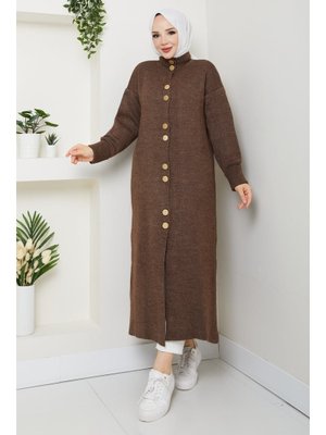 Pamuk Butik Düğme Kapamalı Boğaz Detaylı Triko Hırka