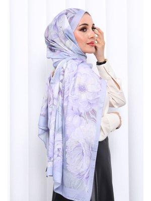 İmaj Butik Lila Desenli Soft Dijital Şal