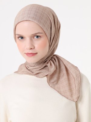 Miray Bej Fort Eşarp Kutu Desen