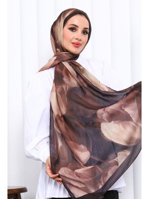 İmaj Butik Siyah Desenli Soft Dijital Şal