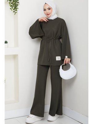 Bestenur Haki İpli Arma Detay Oysho İkili Takım