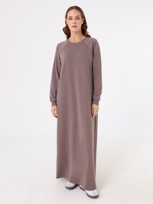 Benin Koyu Vizon Yumuşak Tuşeli Elbise