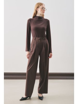 MANUKA Kahverengi Classıc Pileli Pantolon