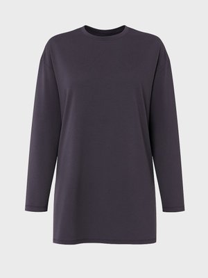 Alia Antrasit Doğal Kumaşlı Beli Kuşak Detaylı Büyük Beden Tunik