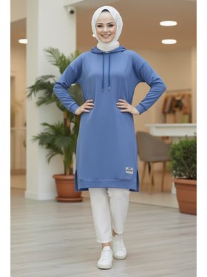 Tofisa Indıgo İndigo Armalı Vortex Yırtmaçlı Tunik