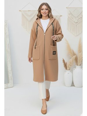 Benguen Bej Fermuarlı Peluş Kap