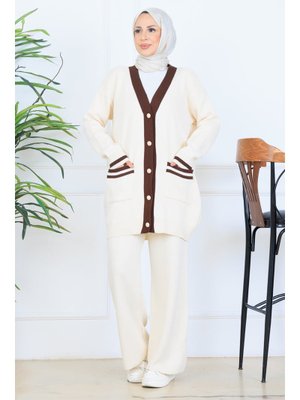 Benguen Taş Rengi Cepli Triko Takım