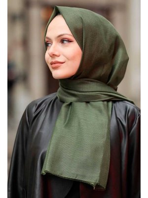 Neva Style Çizgili Haki Şal 7547hk