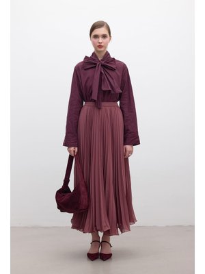 MANUKA Pliseli Etek Gülkurusu