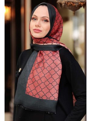 Neva Style Petek Desenli Kiremit Şal 50172krmt