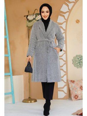 Neva Style Çizgili Ekru Kaşe Kap 60012e