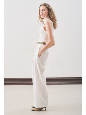 MANUKA Ekru Classıc Pileli Pantolon