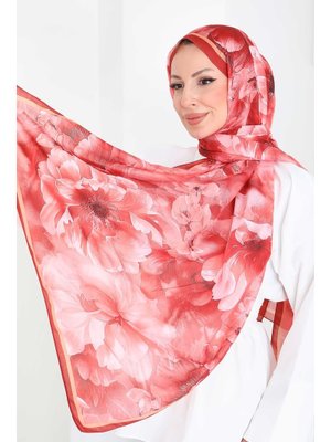 Tofisa Mercan Floral Whisper Serisi Pamuk Şal