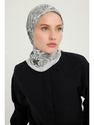 Schaless 90x90 Cm Sonsuz Aşk Gri Efilia Desenli Eşarp