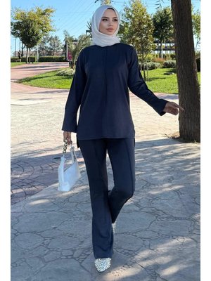 Benguen Antrasit Dikiş Detaylı İkili Takım