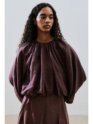 MANUKA Bordo Balon Form Kısa Bluz