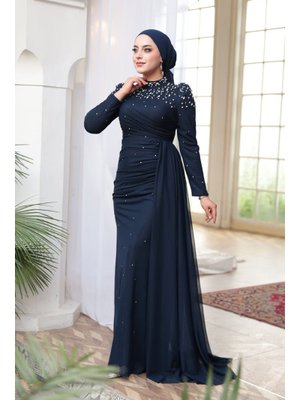 Neva Style Boncuk Detaylı Lacivert 54301l