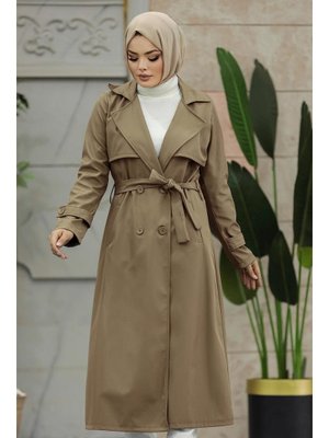Neva Style Düğmeli Vizon Trençkot 6103v