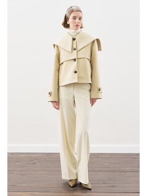 MANUKA Düğme Detaylı Kaşe Ceket Kum