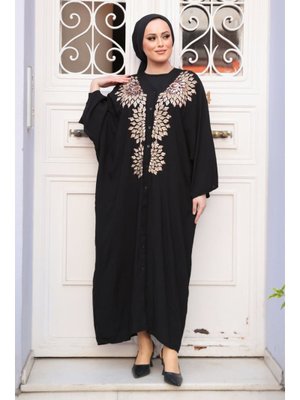 Neva Style Payet Desenli Siyah Elbise 21003s