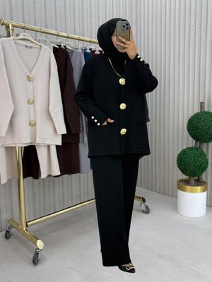 MODANURSEDA Siyah Pantolon Takım