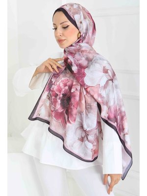 Tofisa Murdum Mürdüm Floral Whisper Serisi Pamuk Şal