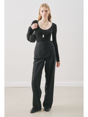 MANUKA Siyah Klasik Kesim Kumaş Pantolon