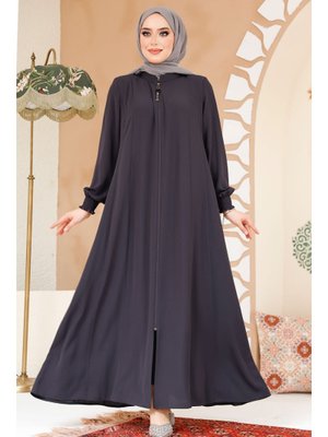 Neva Style Fermuarlı Siyah Ferace 45294fu