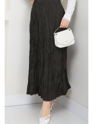 Pamuk Butik Beli Lastikli Kırışık Etek