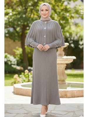 Benguen Vizon Bolerolu Triko Elbise